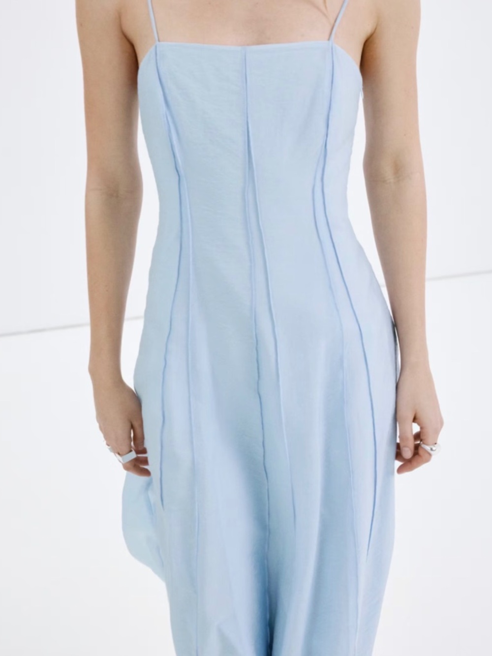 Lyocell Dress with stitching detail